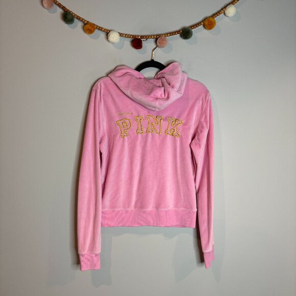 Y2K Victoria's Secret PINK velour logo track jacket - Picture 1 of 4